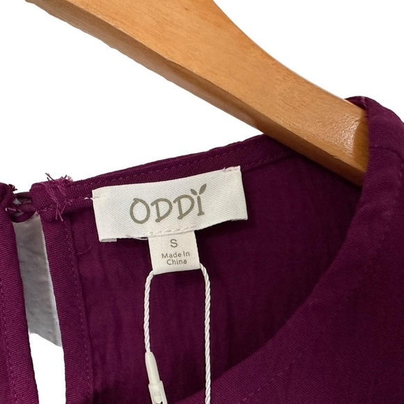 Oddy Womens Pleated Long Sleeve Blouse Top Size Small Purple Oversized - Picture 7 of 7